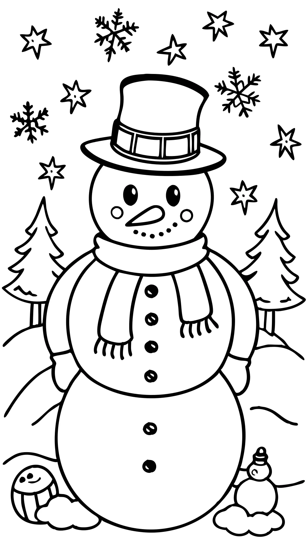 coloriages pour le bonhomme de neige